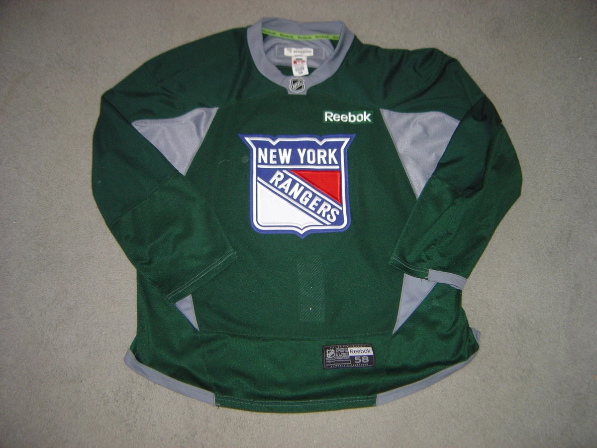 New York Rangers green PRO Reebok game used practice jersey