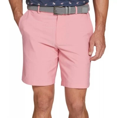Walter Hagen Men's Performance Micro Lines 9" Golf Shorts Brilliant Pink NEW $70