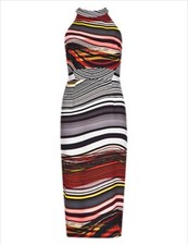 BNWT Women's Speziale Abstract Print Multicoloured Bodycon Dress Size 12 / M*S