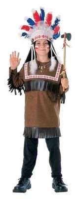 RUBIE'S CHEROKEE WARRIOR NATIVE AMERICAN COSTUME BOYS SIZE MEDIUM 881051