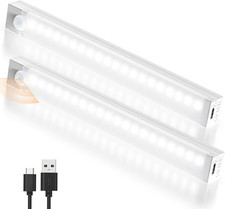 Rechargeable Motion Sensor Light Indoor, 12  LED under Cabinet Lighting with 3 M