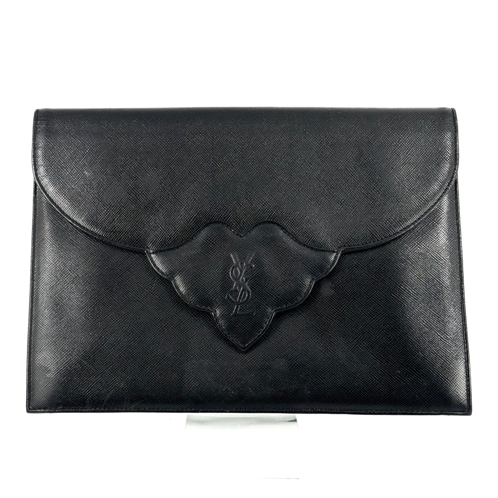Borsa pochette YSL Yves Saint Laurent logo pelle nera s borsa M01 0487