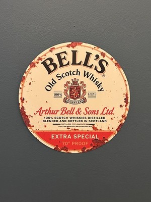 Bell s Old Scotch Whisky Blechschild - Vintage 8x8'' Tinplate Wall Art, Retro Bar
