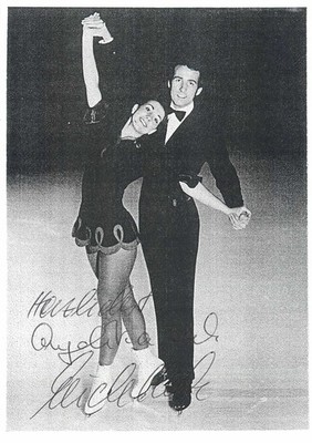 Autograph Angelika and Erich Puck figure skating photo autographed