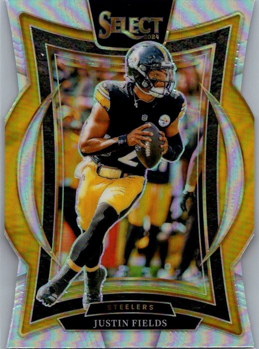 2024 Panini Select - Concourse Justin Fields #74 Silver Prizm Die-Cut
