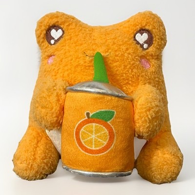 Plush Goals by Cuddle Barn 6'' Orange Frog Soda Can Wawa Plush Stuffed Toy 2023