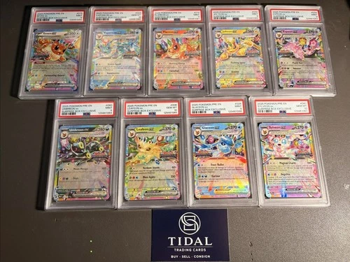 PSA 10/9 2025 POKEMON EEVEE PRISMATIC EVOLUTIONS SURPRISE BOX EXCLUSIVE SEQ SET