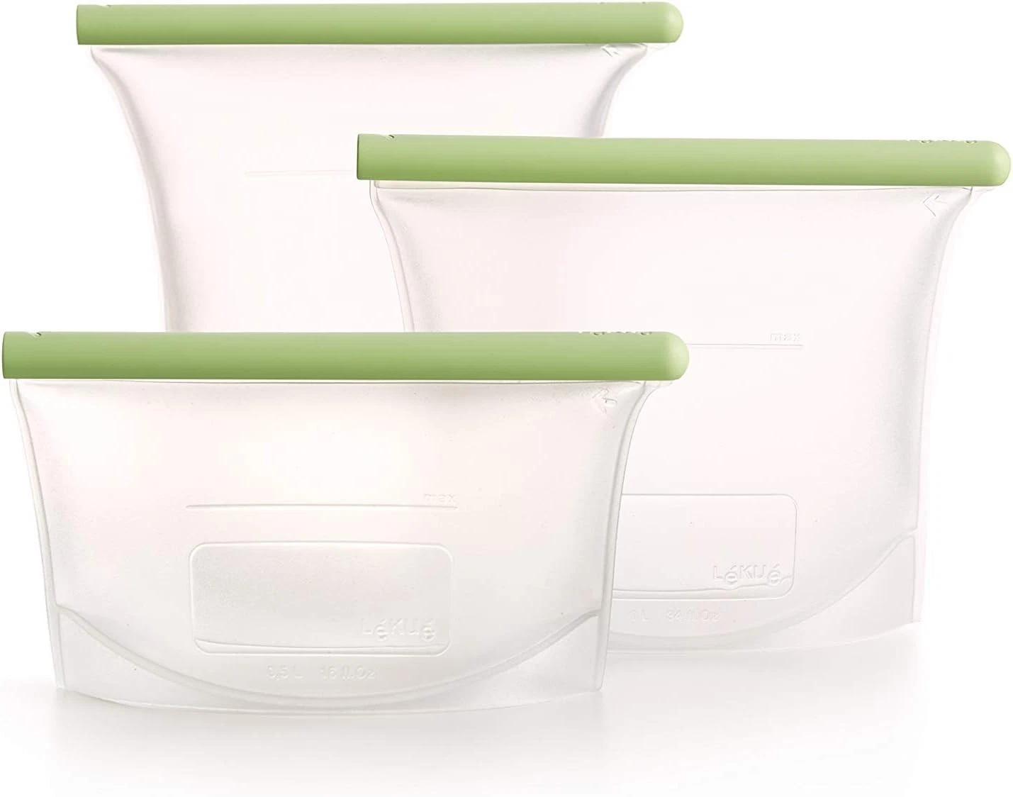 Reusable Silicone Bags Set of 3 Airtight Food Storage Includes 16 oz 34 oz 50 oz
Opens in a new wind