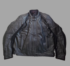Hein Gericke Motorcycle Jacket Mens Sheltex Leather Armoured Black Biker 58