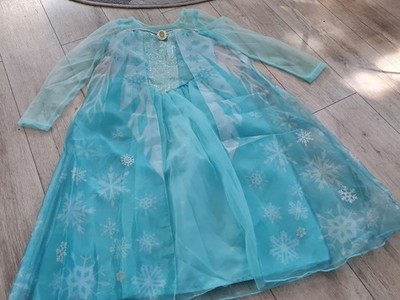 Kostüm Kleid Eiskönigin Elsa mit Glitzer Umhang ~ H&M Disney türkis Gr. 134/140