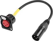 XMSJSIY D-Type XLR Female Panel Mount to Male Connector Pass Through Gold 