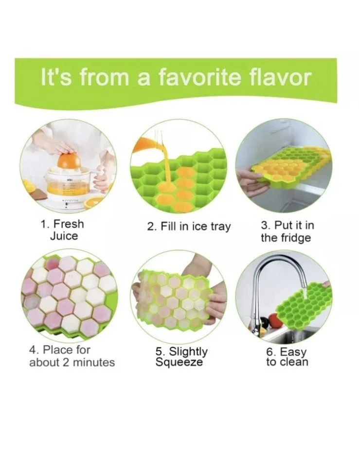 2 Stk Eiswürfelform Silikon Eiswürfelbehälter Cube 2 x 37 Gitter Mit Deckel DE - Bild 3 von 4