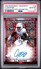 CJ Baxter 2024 Bowman Best University Elements Of The Game Red Auto /10 PSA 10