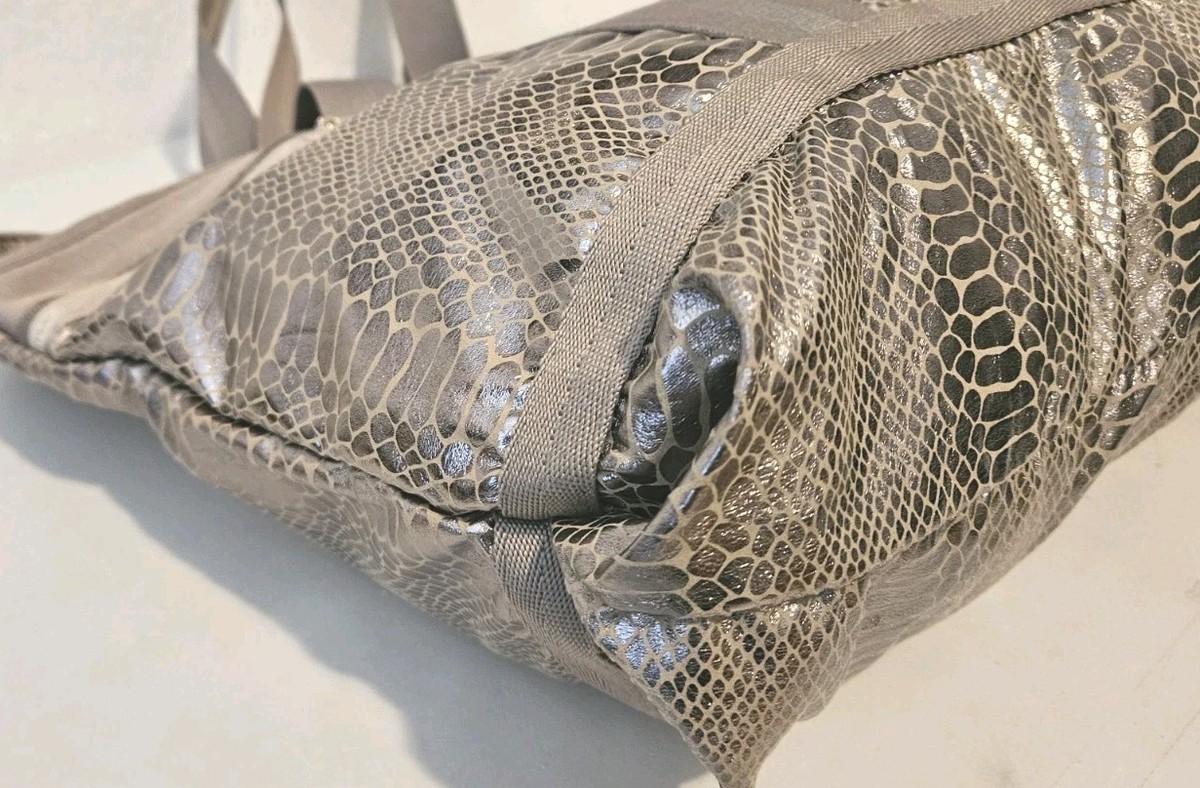 LeSportsac Classic Travel Tote in a Metallic Snake Skin Print