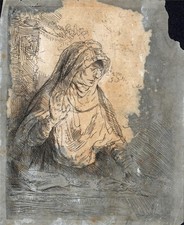 After Rembrandt - Virgin With The Instruments Of The Passion Engraving / Etching