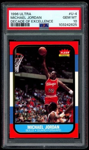 Michael Jordan 1996 Fleer Ultra Decade of Excellence #U-4 PSA 10 Gem Mint