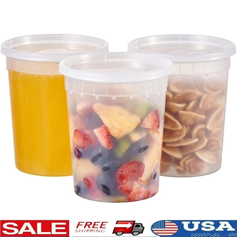 Clear Plastic Food Storage Containers Airtight Leak Proof Microwave Safe Set New