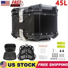 45L Motorcycle Top Case Tail Box Waterproof Luggage Scooter Trunk Storage Box US