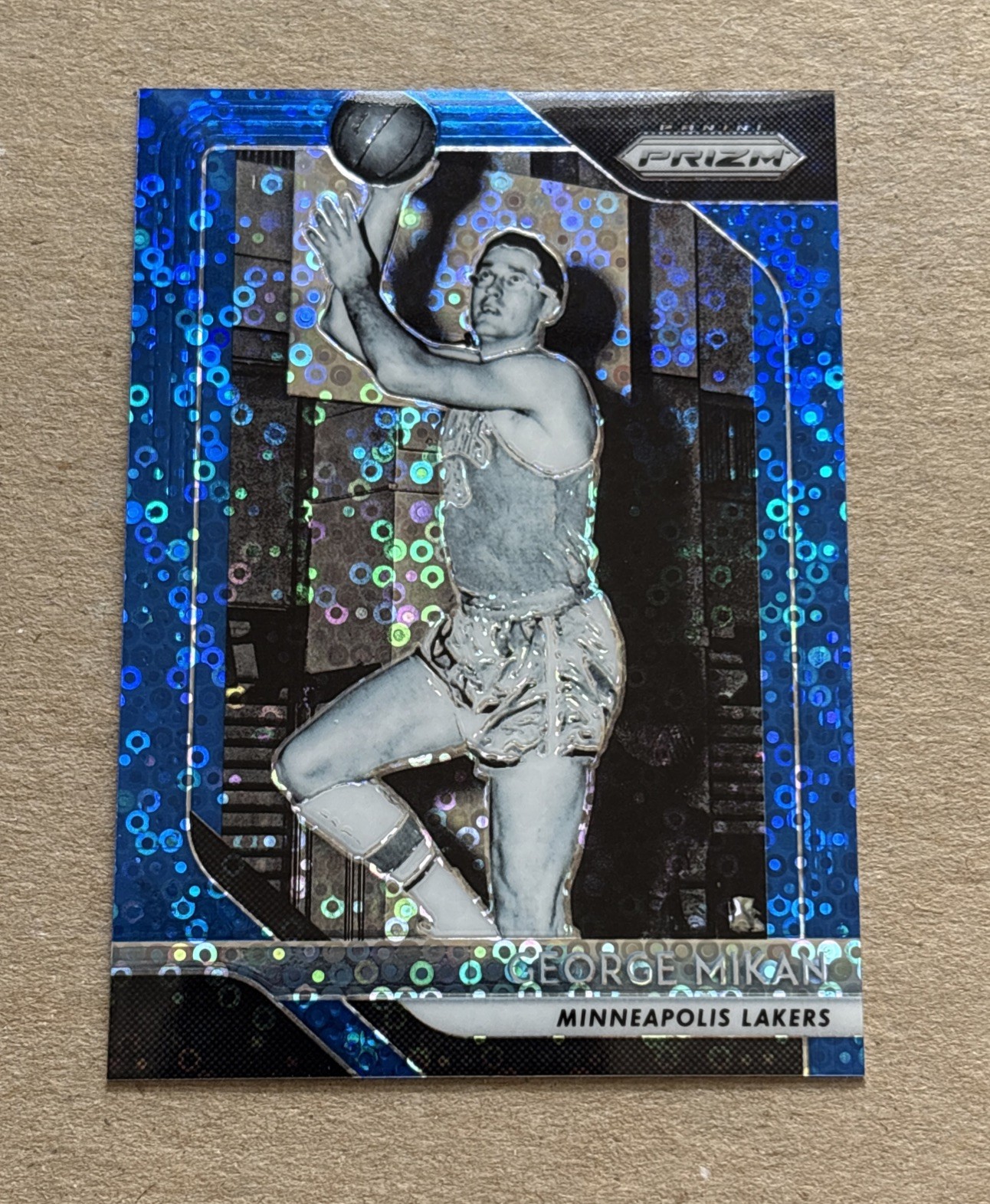 GEORGE MIKAN 2018-19 Panini Prizm Blue Fast Break Prizm #d/ 175 HOF