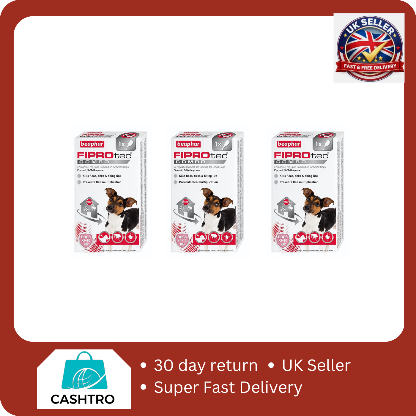 FRONTLINE PLUS Spot-On Flea and Tick Treatment for Cats (over 1kg) 3 Pipettes. - Image 2
