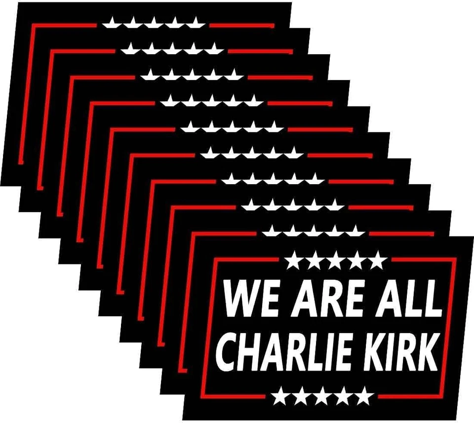 We are All Charlie Kirk Stickers - 10 Pack - Turning Point Decals - Size 4x6 Foto 3 de 4