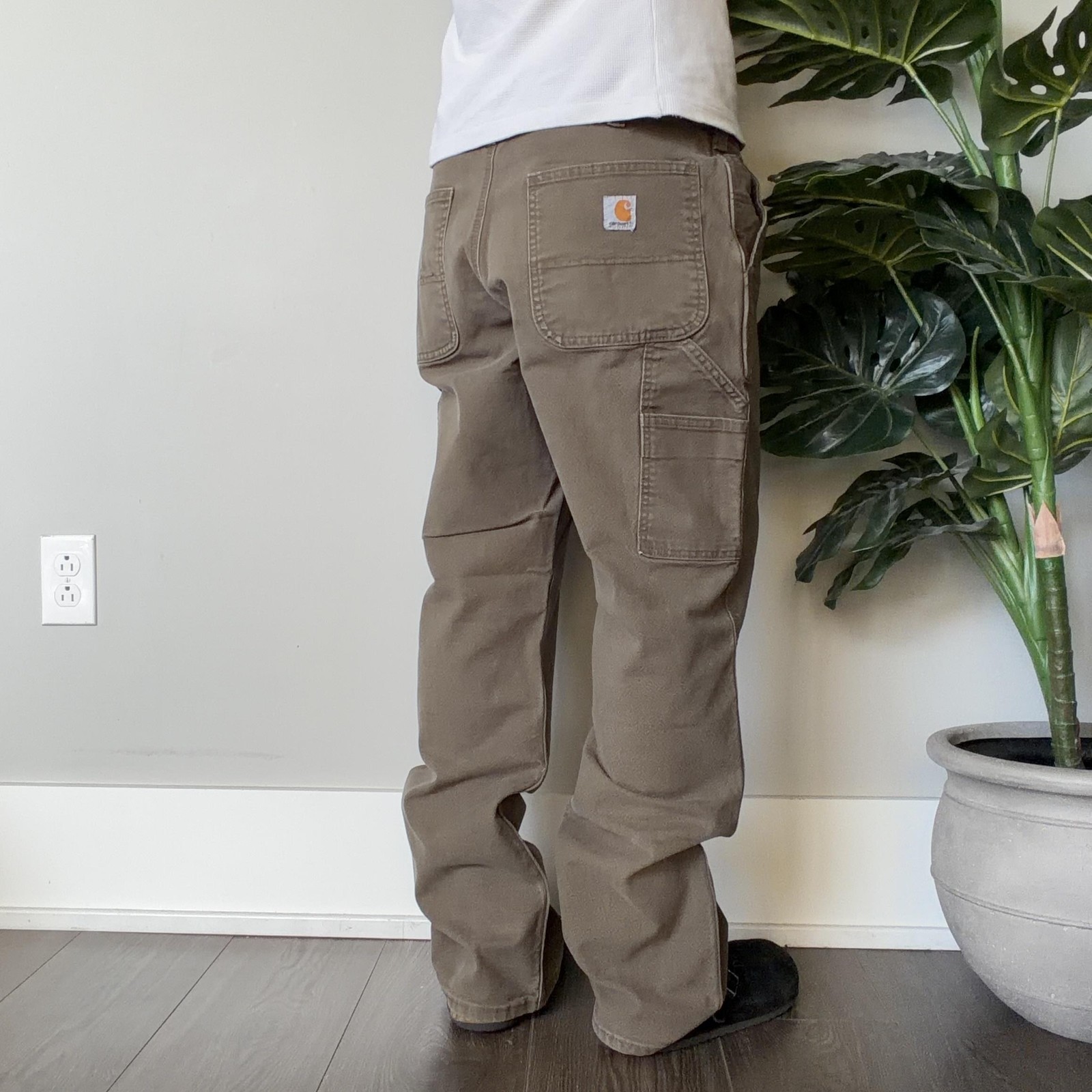 Vintage Carhartt Pants Brown 36x32 Relaxed Fit Canvas Carpenter Workwear Utility