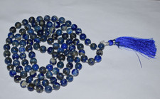 Hand Knotted Lapis Lazuli Mala 108 Beads 8 mm Japa Prayer Yoga Meditation Beads