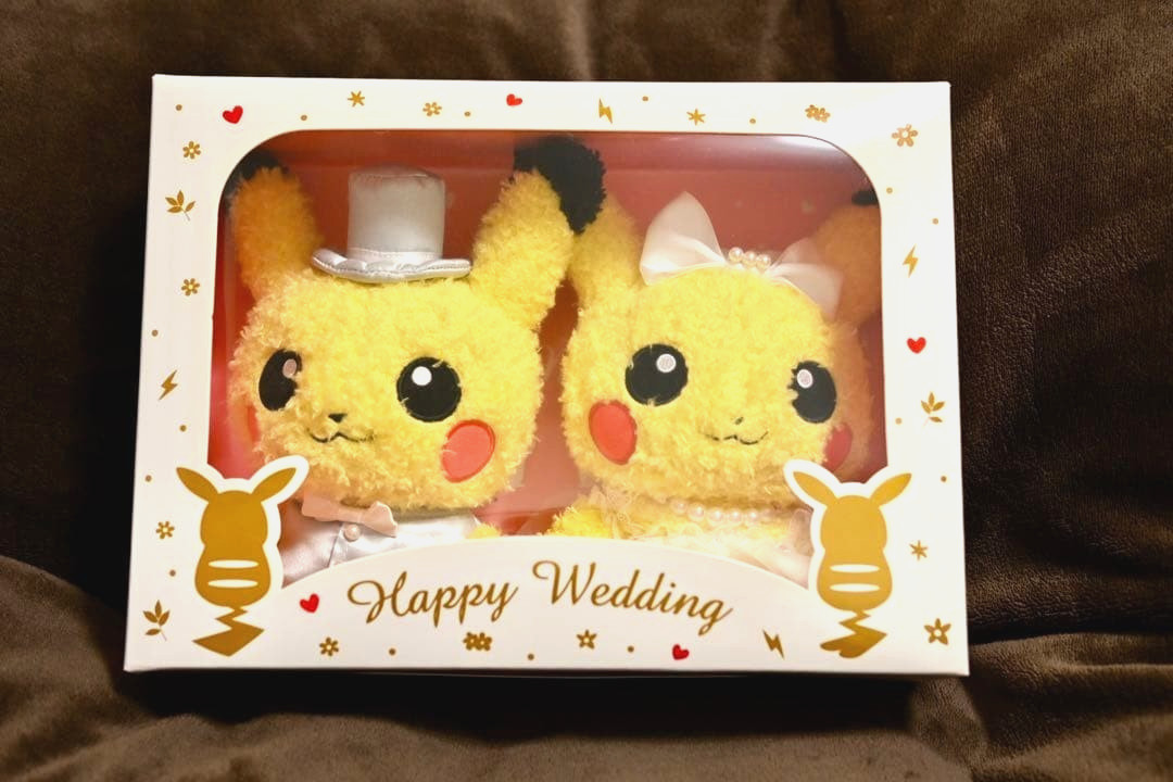 Pokemon Center Original Pikachu Fluffy Wedding Set Plush From JAPAN