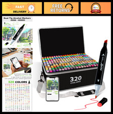 320 Colors Alcohol Markers Set - Dual Tip Chisel Fine Tip for Drawing, Colorin