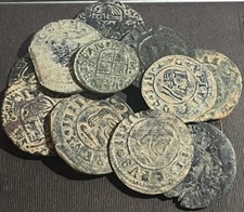 Late 1600s 8/16 Maravedis Spanish Colonial Old Coin Pirate Era Philip IV 1 Coin