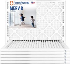 Filters Fast 18x18x1 MERV 8, 1 Inch Pleated HVAC AC Furnace Air Filters, 6 Pack