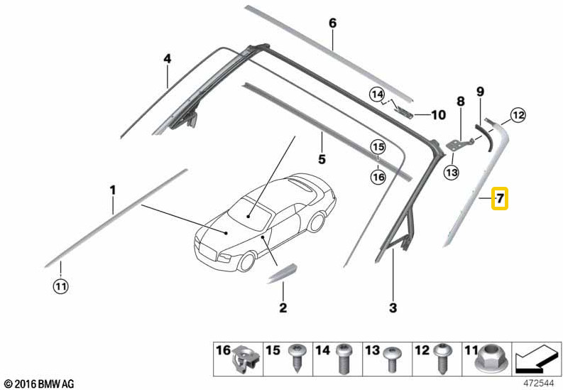2017-2023 Rolls Royce Dawn RR6 Front A-Pillar Right Molding Cover OEM NOTE