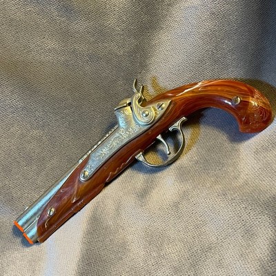 Vintage Hubley Flintlock Toy Dbl Barrel Made In USA Works Great! NO PROJECTILES