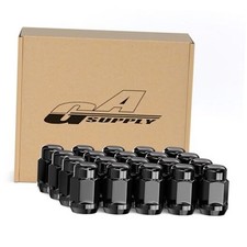 1/2 x 20 Lug Nuts, 1/2''-20 Closed End Bulge Acorn Lug 12.7x1.27 Black 20 Pack