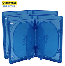 2 Pack Viva Elite 10 Disc 25mm Blu-ray Replacement Movie Cases Clear Sleeve