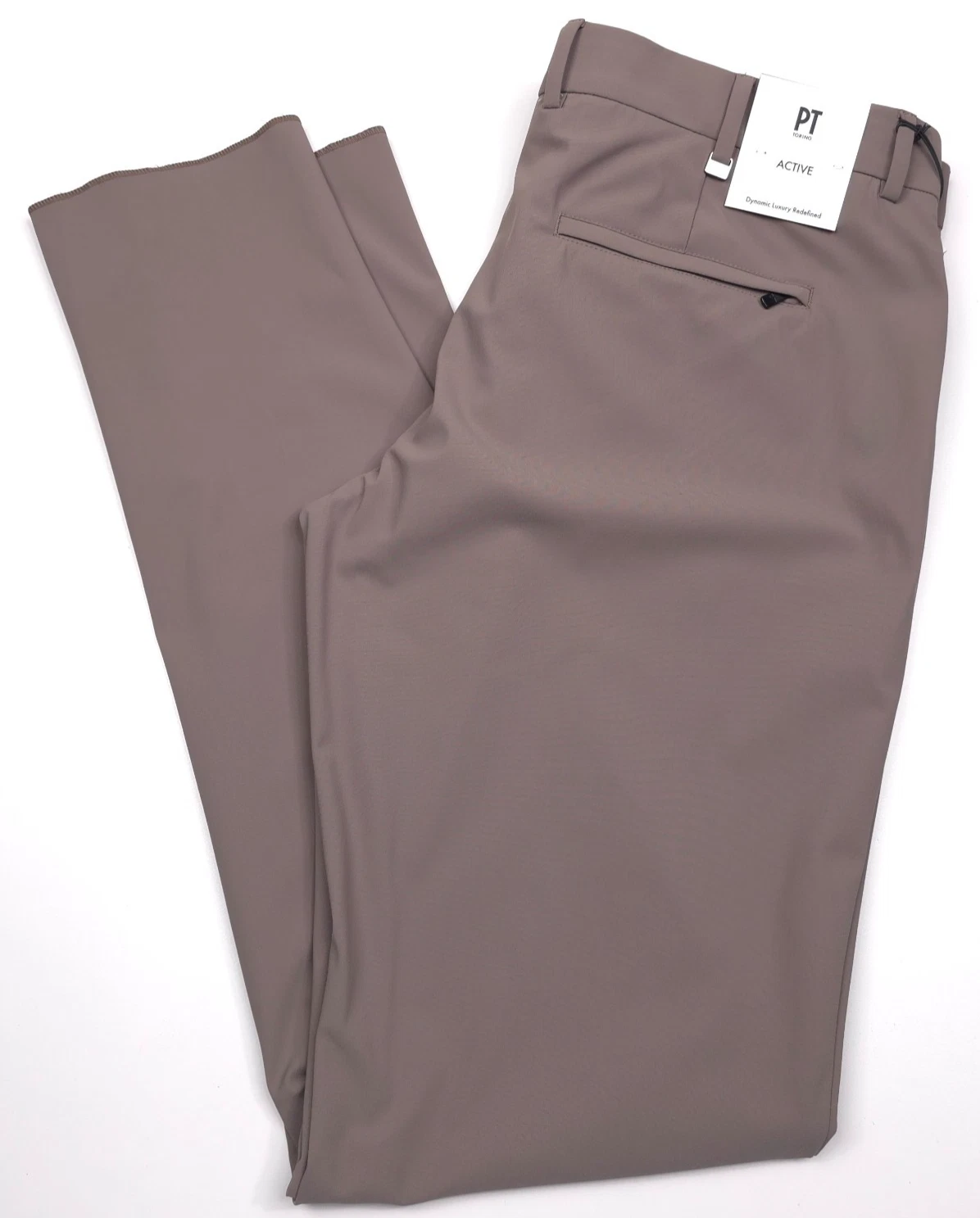 PT Torino Kinetic Epsilon Active Dress Pants Mens Size 36 (EU 52) Solid Taupe