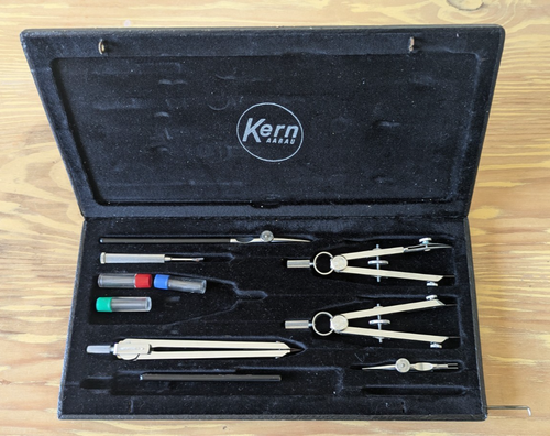 Vintage Kern Aarau Swiss High Precision Drawing Set - Incomplete
