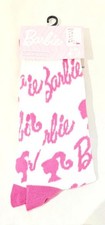 New Womens Barbie Pink And White Crew Socks - NWT
