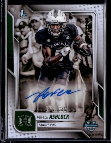 2025 Bowman Chrome University Football Refractor Pofele Ashlock #BCA-PA