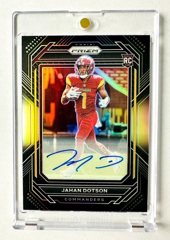 2022 Chronicles Prizm Black Jahan Dotson AUTO RC SILVER Prizm Commanders Rookie! - Image 3 of 3