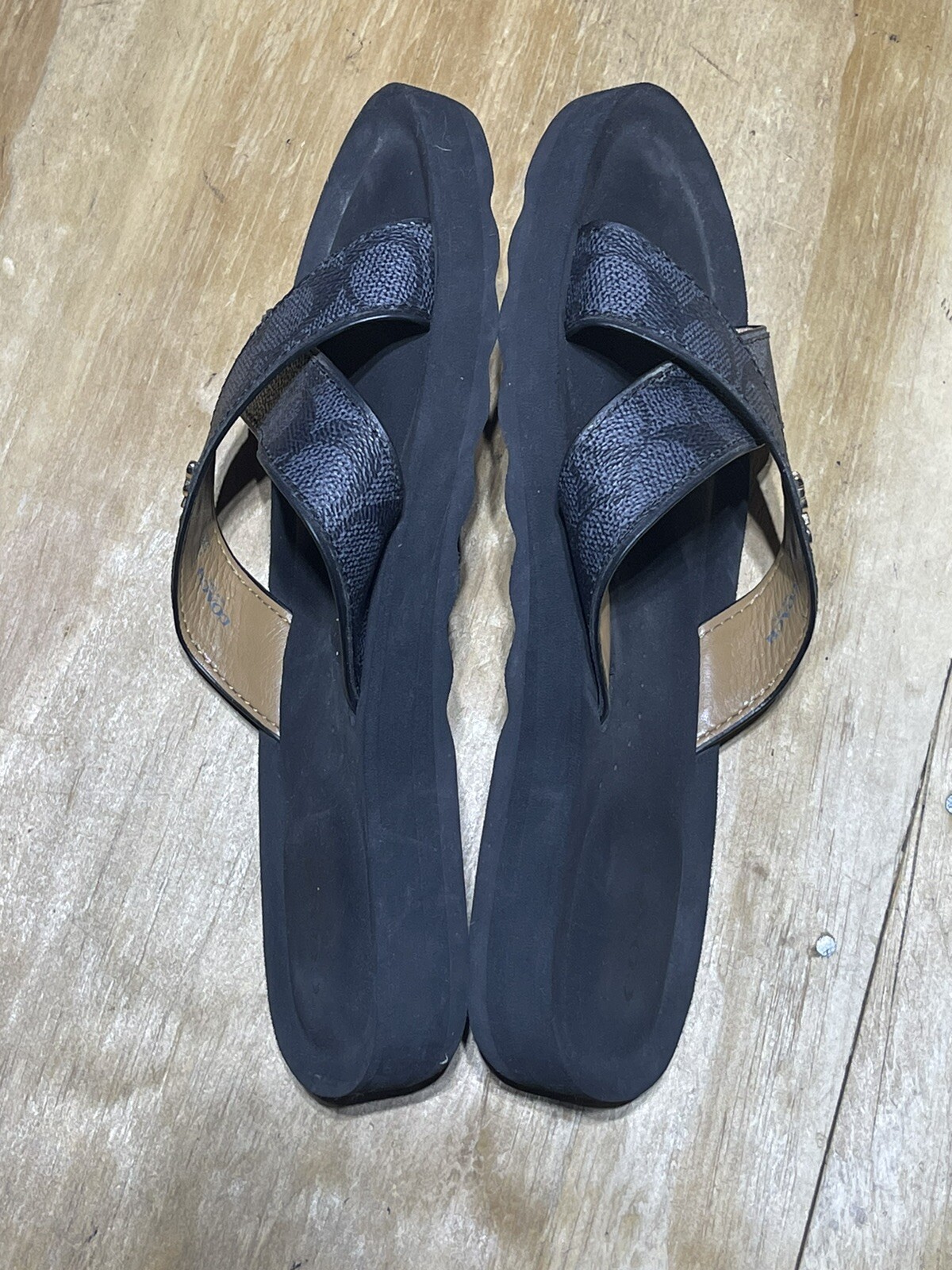coach flip flops adult 8.5B janine sandals black women | eBay