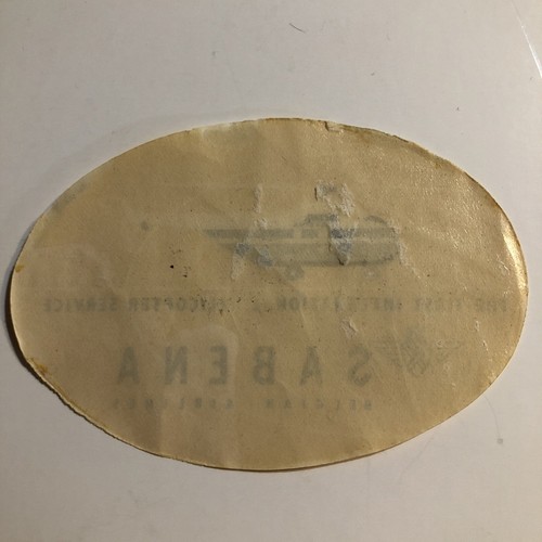 SABENA AIRLINES HELICOPTER NOS Vtg Airline Luggage Label Decal Tag FREE SHIPPING - Picture 2 of 3