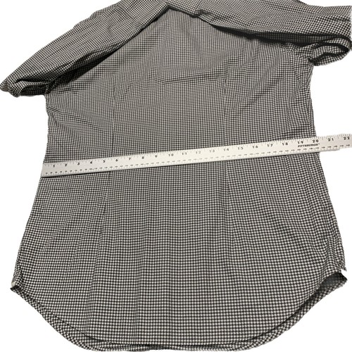 Saks Fifth Avenue Men Shirt 16 1/2 Gray Houndstooth Print Long Sleeve Button Up - Picture 10 of 18