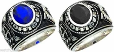 US Jewels New Men's 0.925 Sterling Silver Police Officer Ring