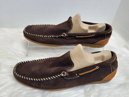 Sandrino (Sandro Moscoloni) Brown Driving Mocc Shoes Men's Size 12D Suede S-20 - Picture 7 of 14