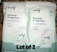 Lot of 2 Motif Breastmilk Storage Bags 40 Ct 8 oz BPA Free -Easy Pour Spout
