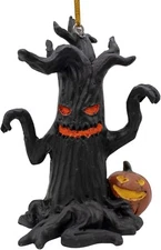 Scary Haunted Halloween Tree with Pumpkin Christmas Tree Creepy Ornament