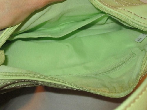Women 12 X 6 Handbag Light Green Silver Buckles Satchel Style Front Pockets - Picture 4 of 5