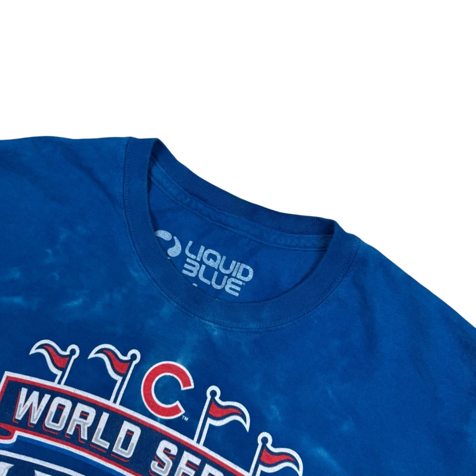 Camiseta Azul Líquido Campeones Serie Mundial Chicago Cubs 2016 Adulto Talla S Foto 3 de 4