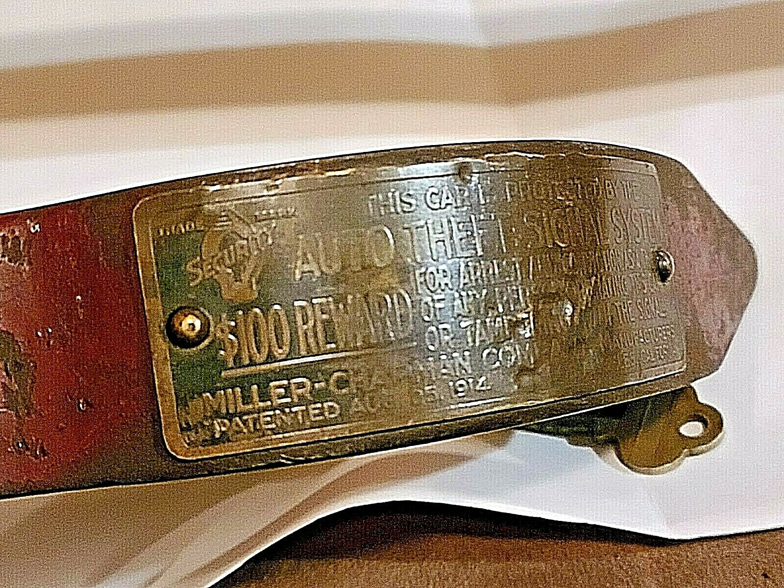 Auto Theft Signal System, Miller Chapman Co. 1914 with Working Key eBay